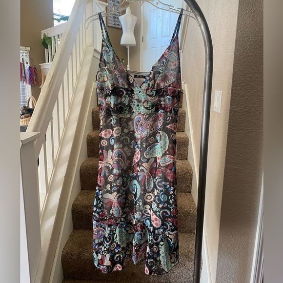 Paisley Print Midi Dress - Multicolor - Picture 7 of 15